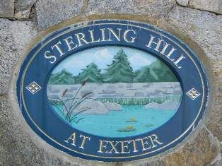 Sterling Hill welcome sign in Exeter, New Hampshire