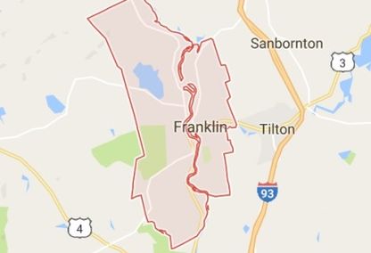 Map of Franklin, New Hampshire