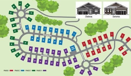 Map of adult community in Raymond, New Hampshire