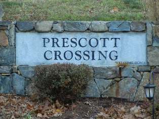 Prescott Crossing welcome sign in Raymond, New Hampshire